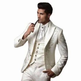 Abito su misura in 3 pezzi per uomo Smoking dello sposo dello sposo Abiti da sposa per uomo (giacca + pantaloni + gilet) Set bla