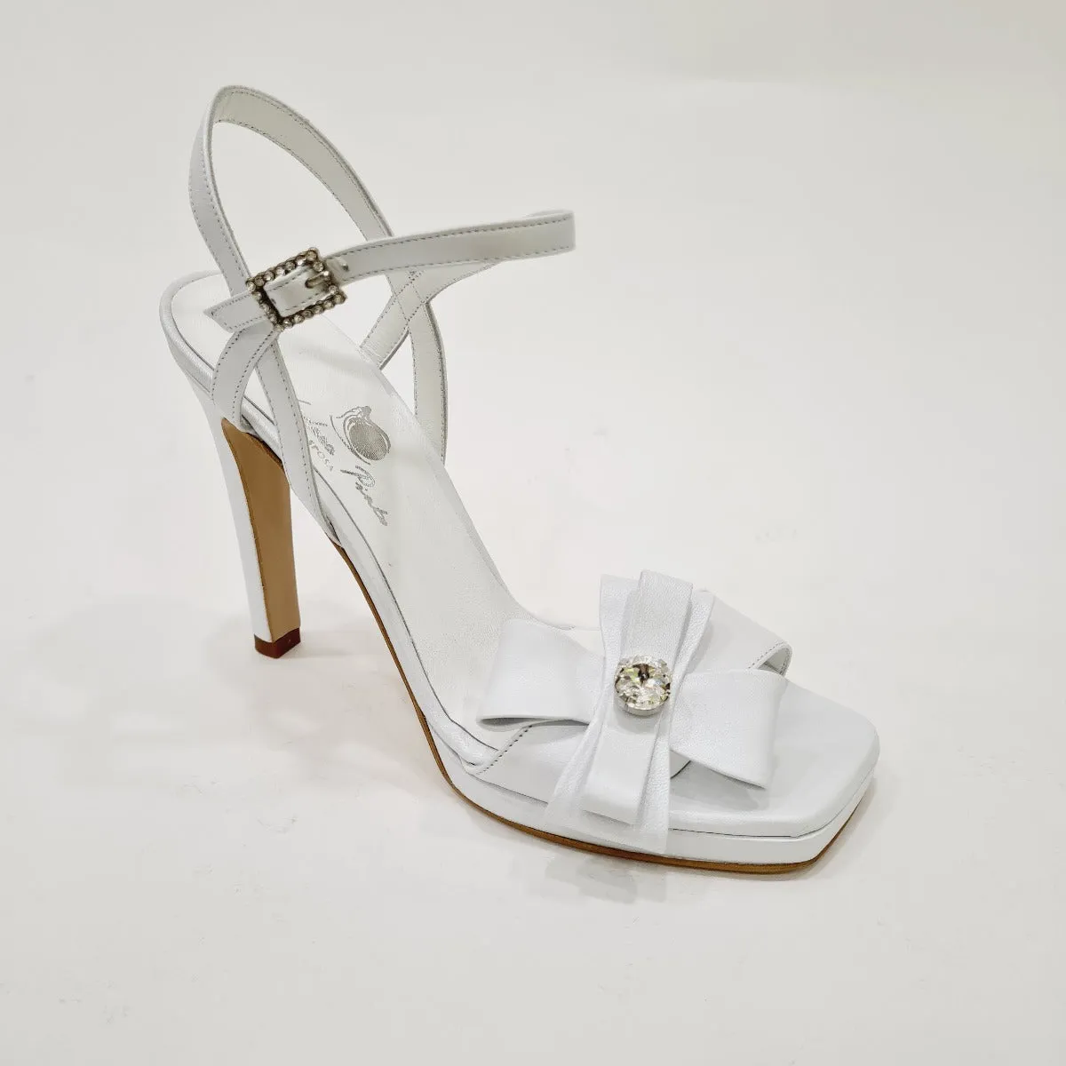 Andrea Pinto Sandalo  tacco 11,5 cm Plateau 1,5 cm pelle bianco Perla art.703  N.B.:ORDINABILE IN QUALSIASI VARIANTE DI COLORE E