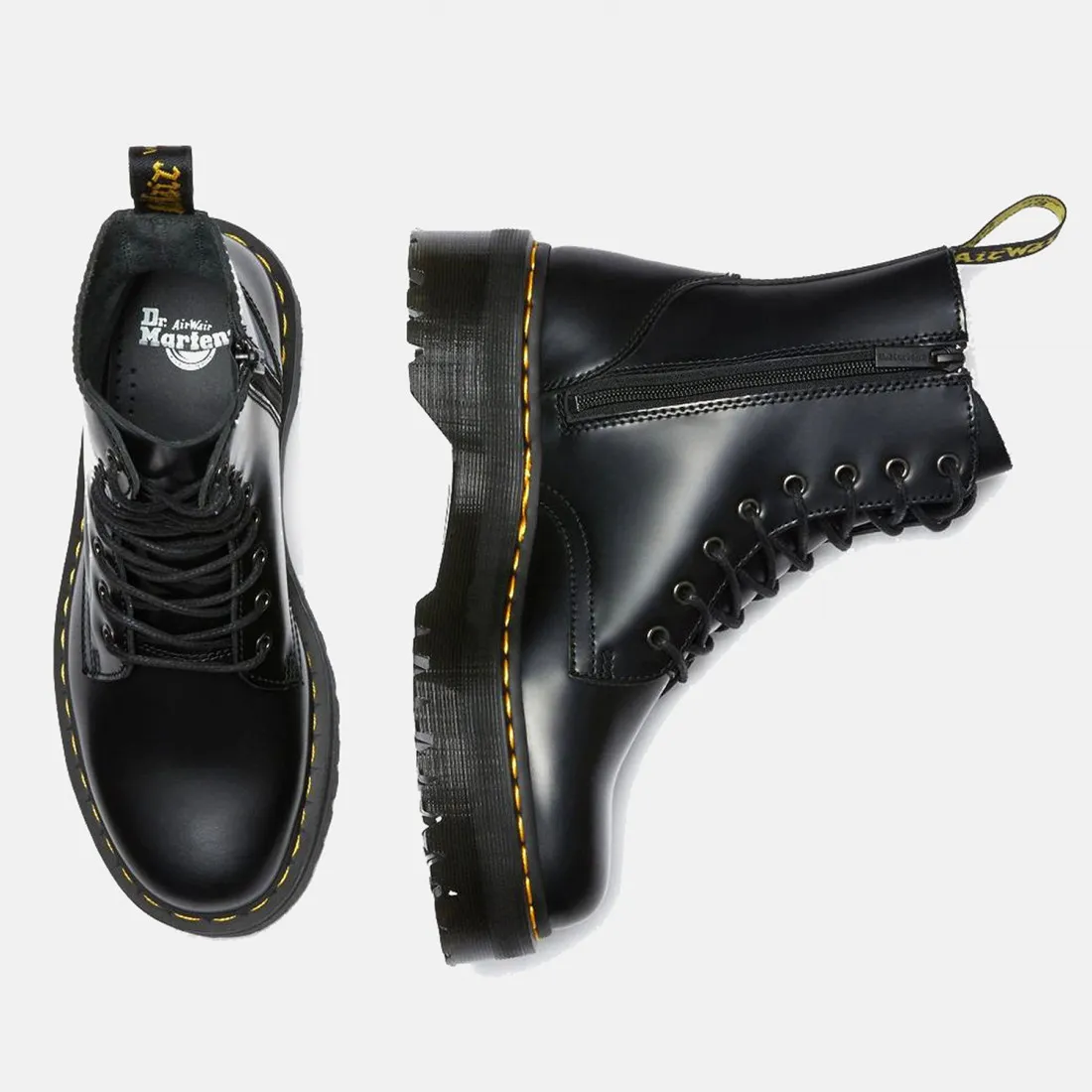 Anfibio platform Dr. Martens Jadon nero in pelle smooth