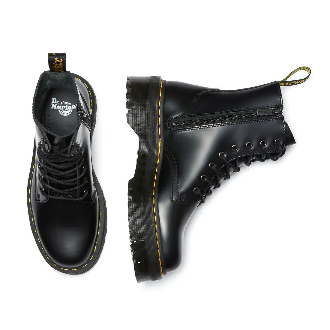 Anfibio platform Dr. Martens Jadon nero in pelle smooth