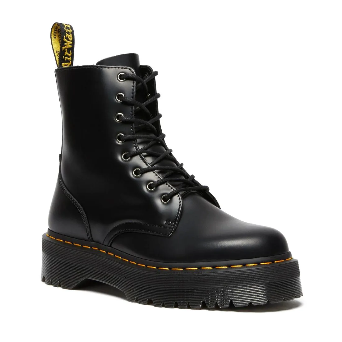 Anfibio platform Dr. Martens Jadon nero in pelle smooth