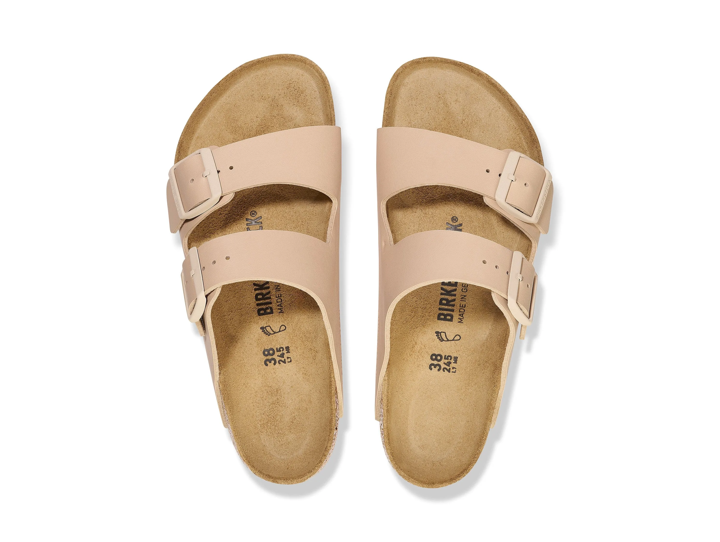 Birkenstock Arizona Donna 2 Fibbie Tomaia Birko-Flor New Beige