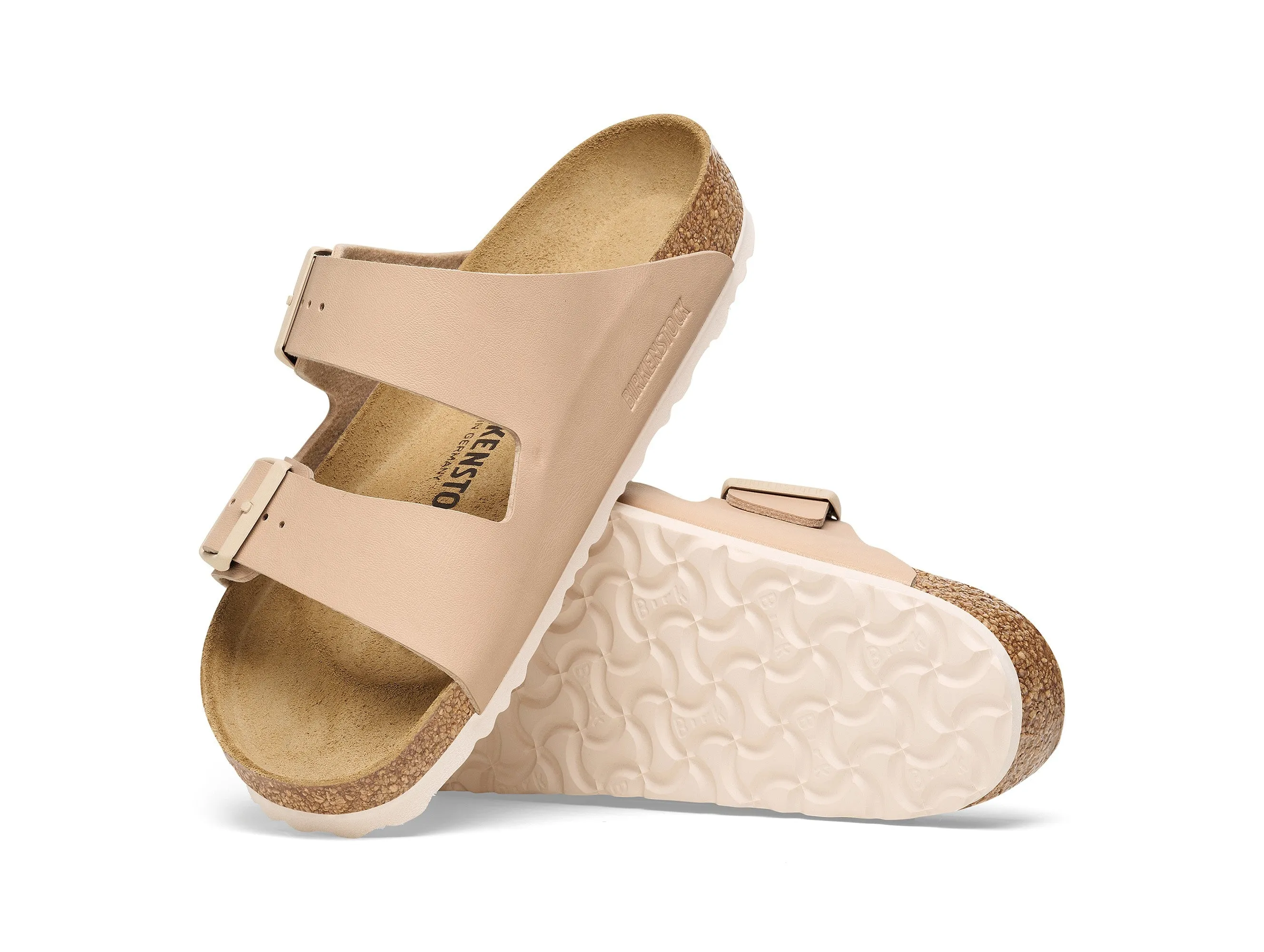 Birkenstock Arizona Donna 2 Fibbie Tomaia Birko-Flor New Beige