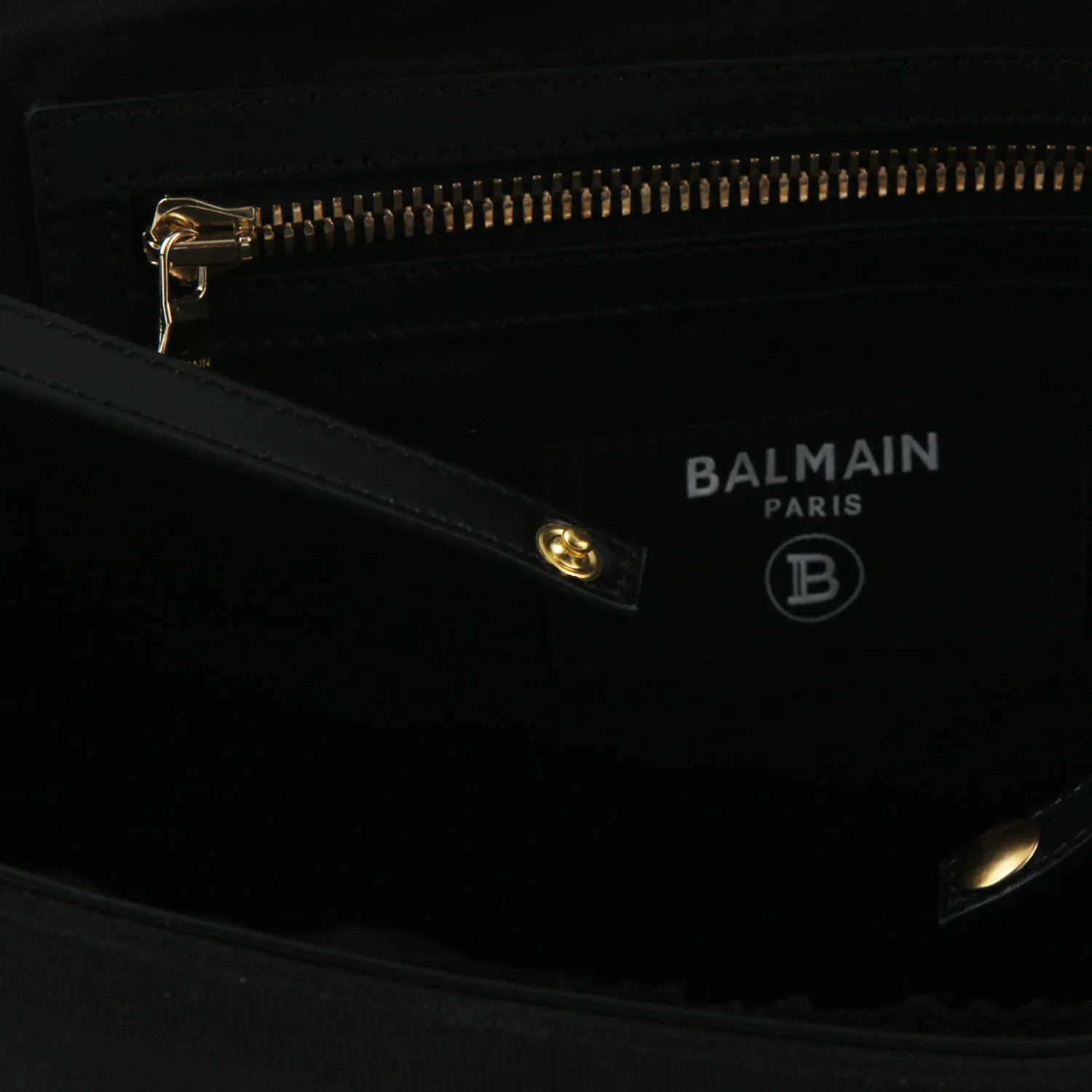 Borsa Fasciatoio Balmain Nera Con Dettagli Oro