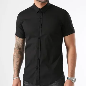 Camicia a maniche corte slim fit 1071 nero