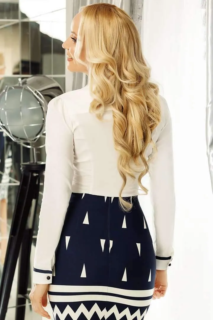 Camicia bianca elegante - scollatura a 