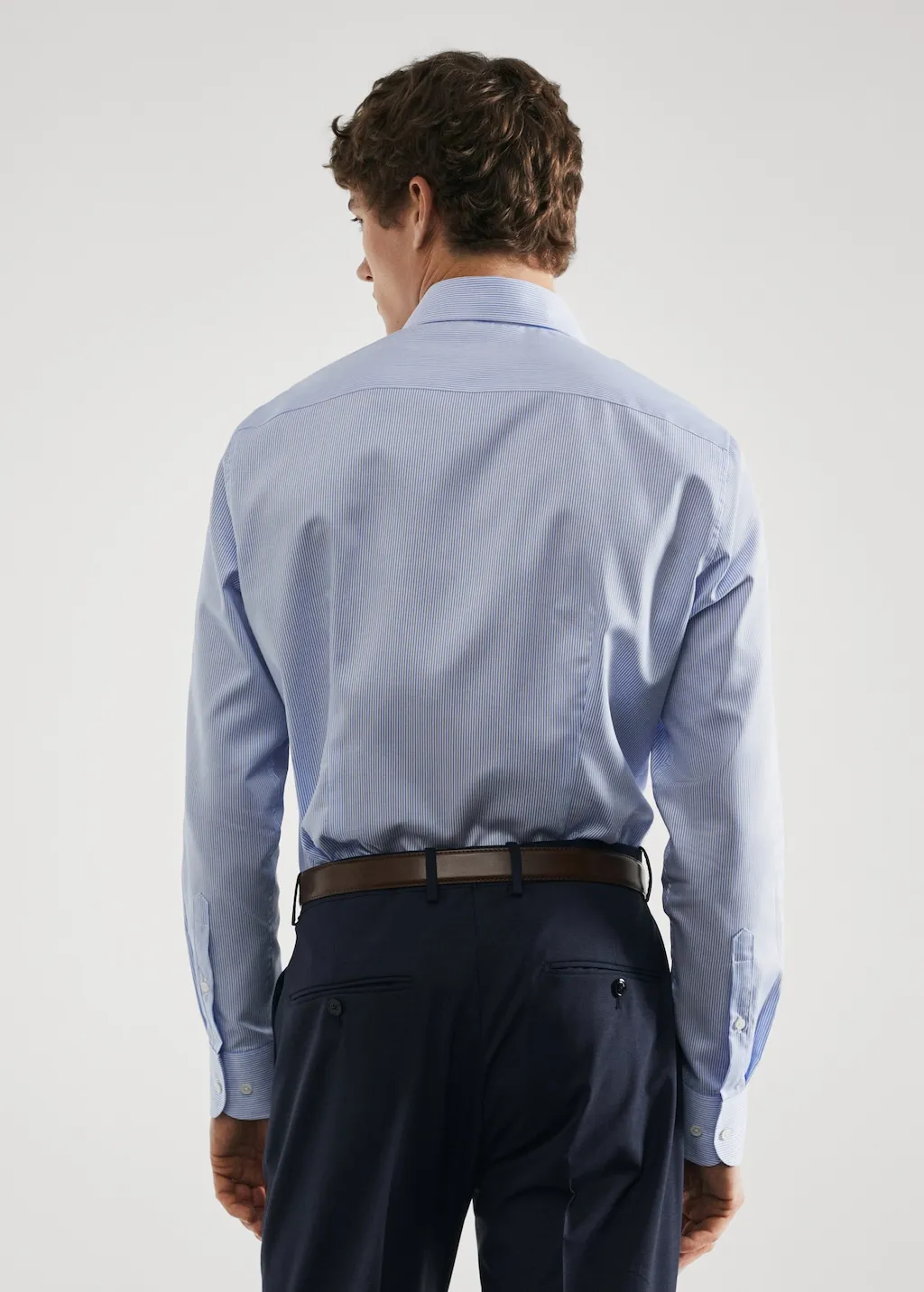 Camicia completo slim-fit twill millerighe