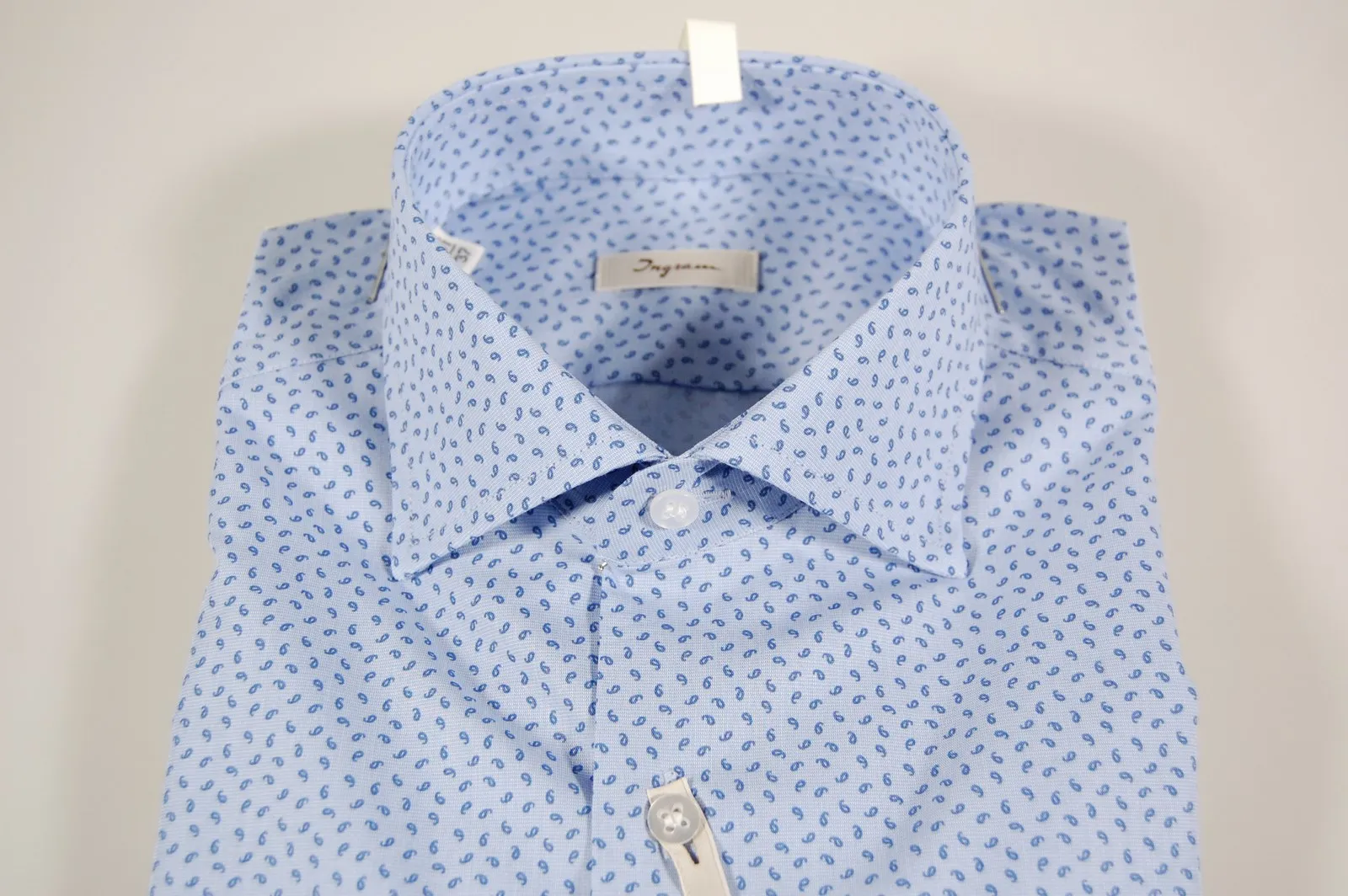 Camicia ingram celeste slim fit micro disegno