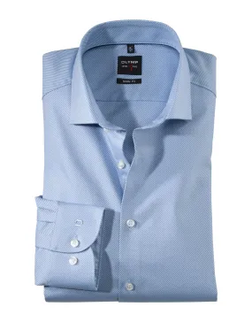 Camicia olymp level five in cotone twill facile stiro slim fit