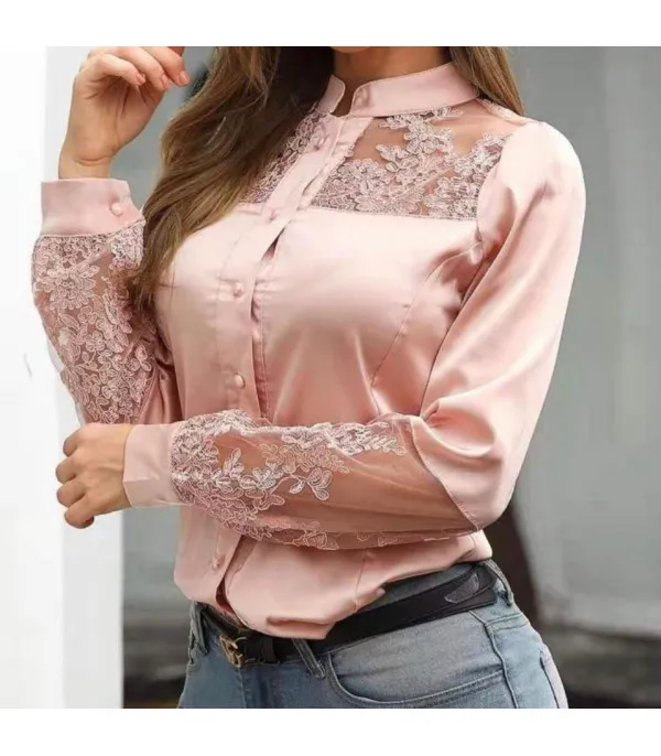 Camicia pizzo e raso Baina