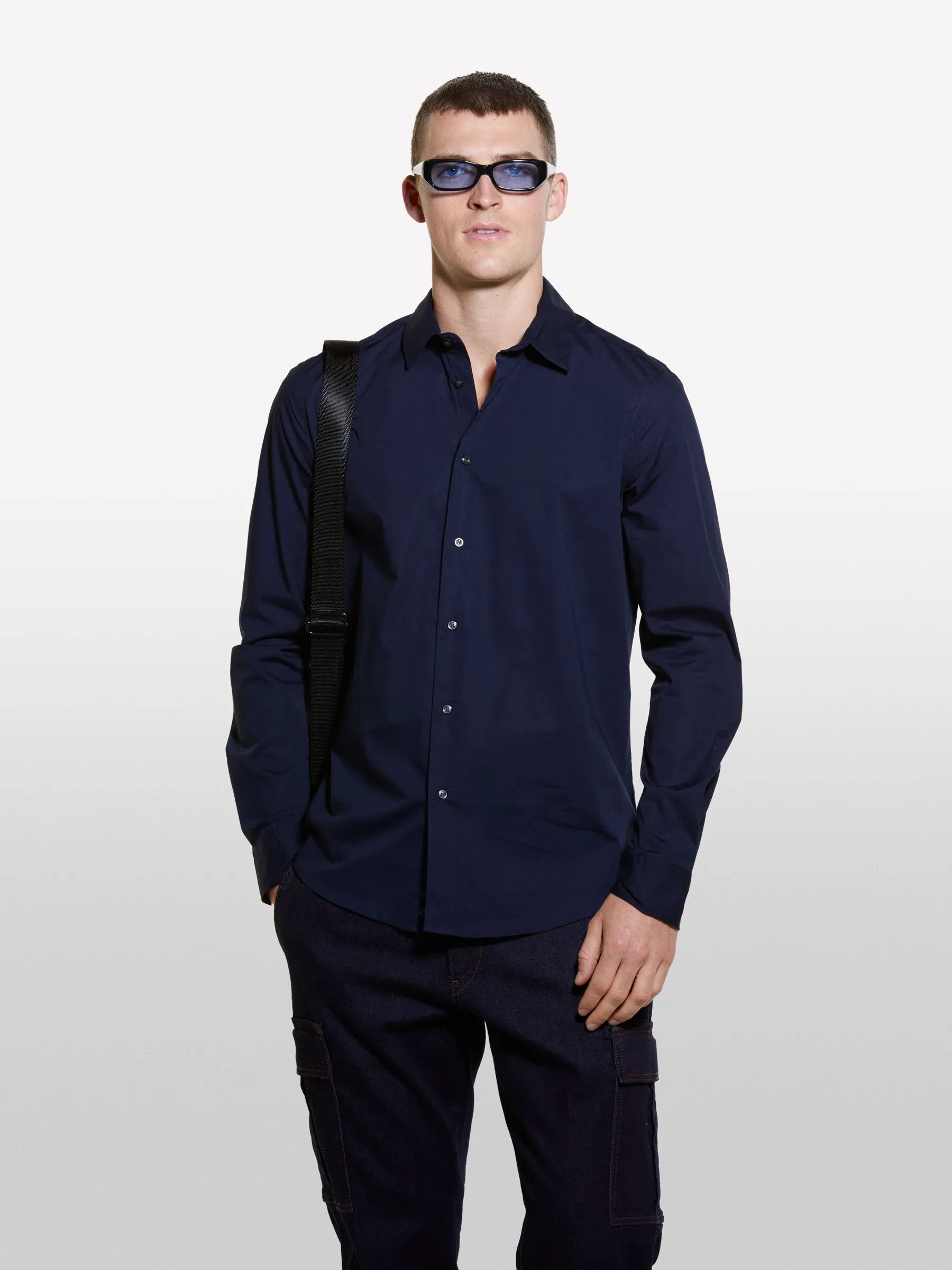 Camicia slim fit blu scuro