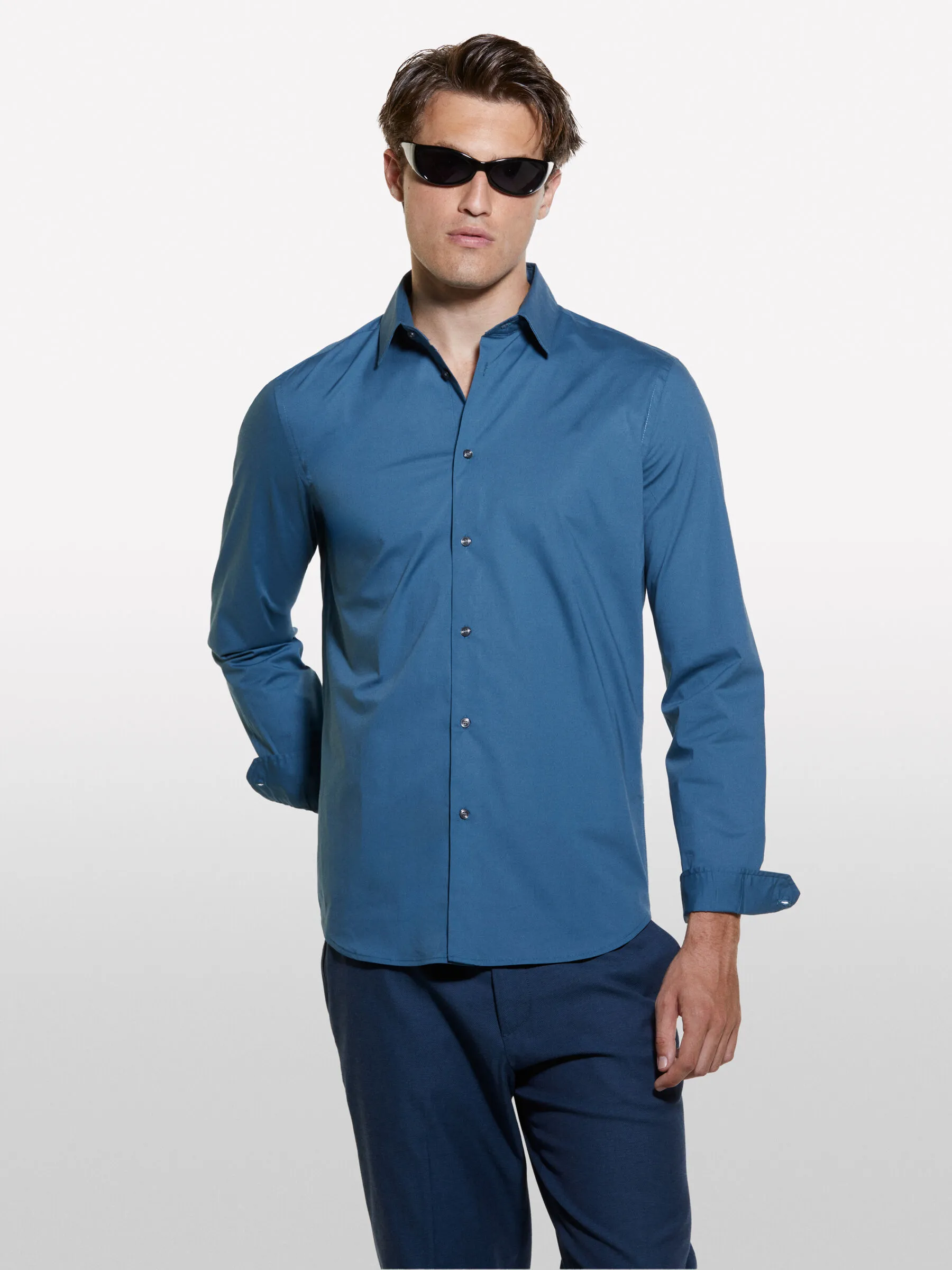 Camicia slim fit blu