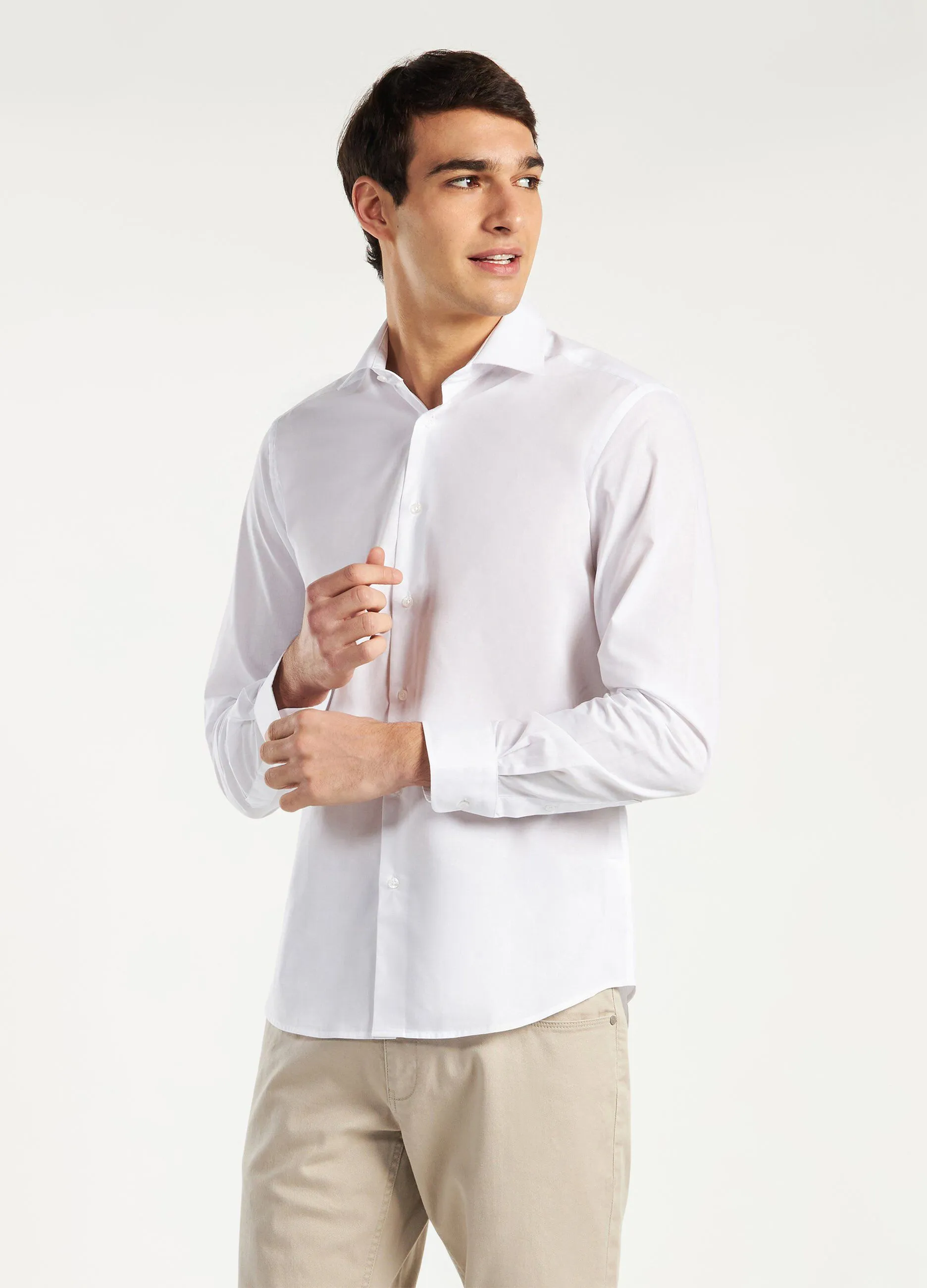 Camicia slim fit in tinta unita uomo