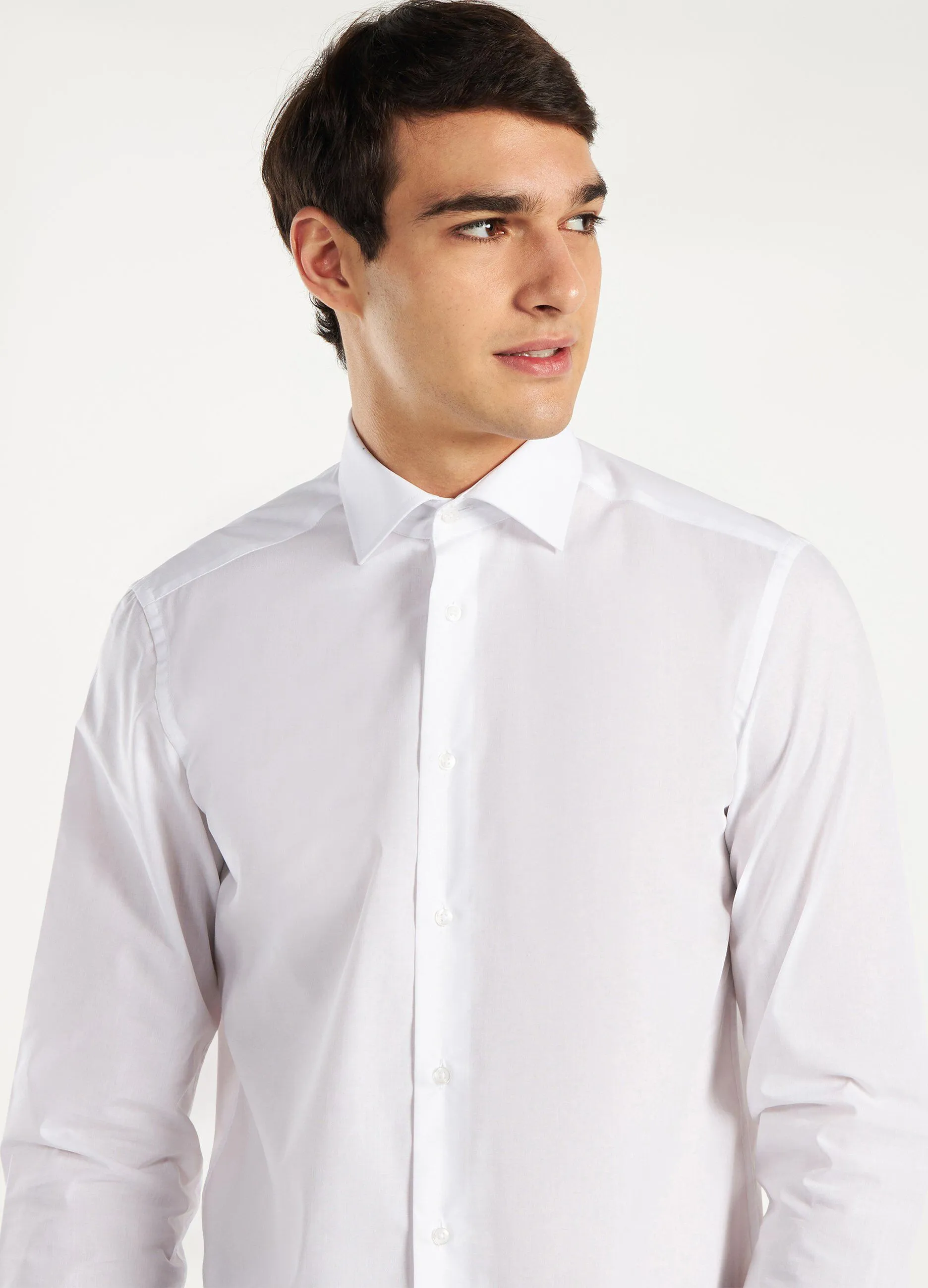 Camicia slim fit in tinta unita uomo