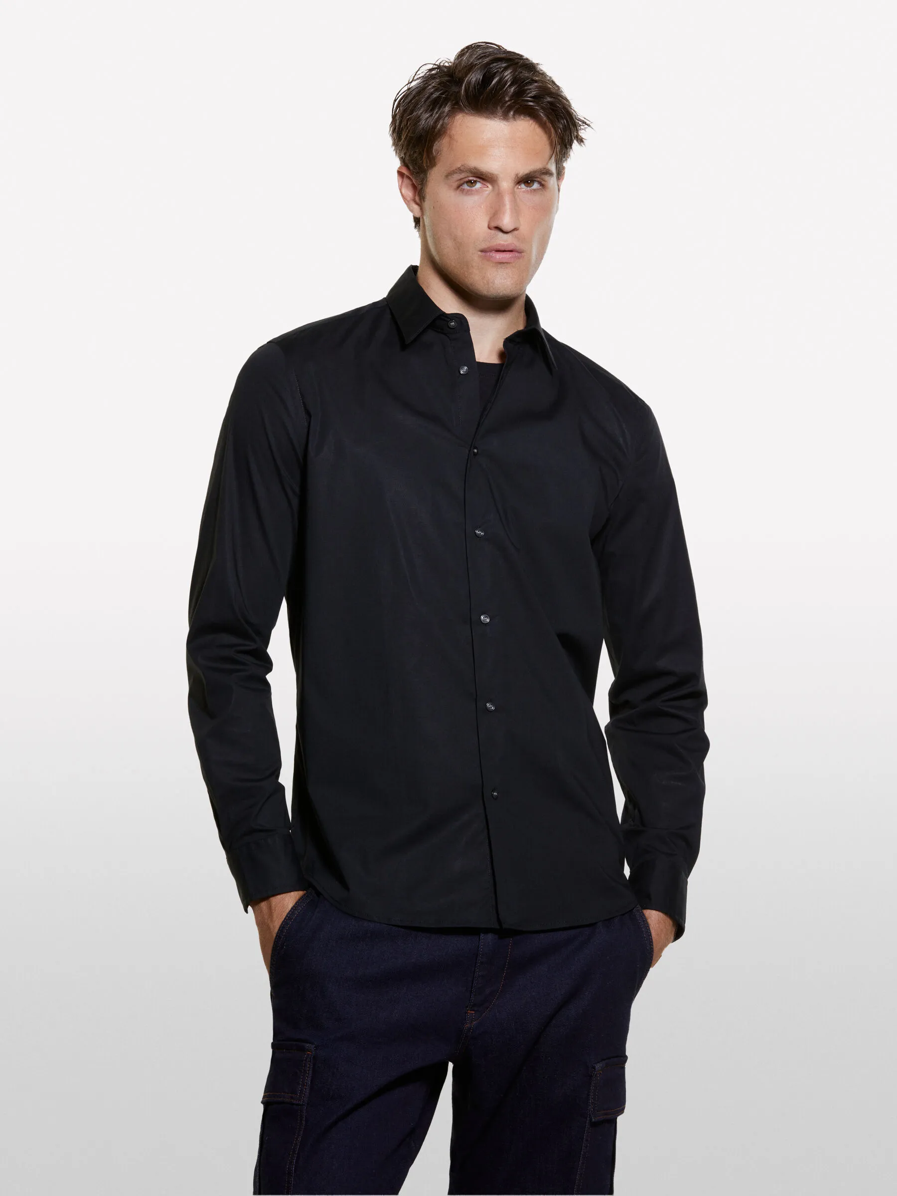 Camicia slim fit nera