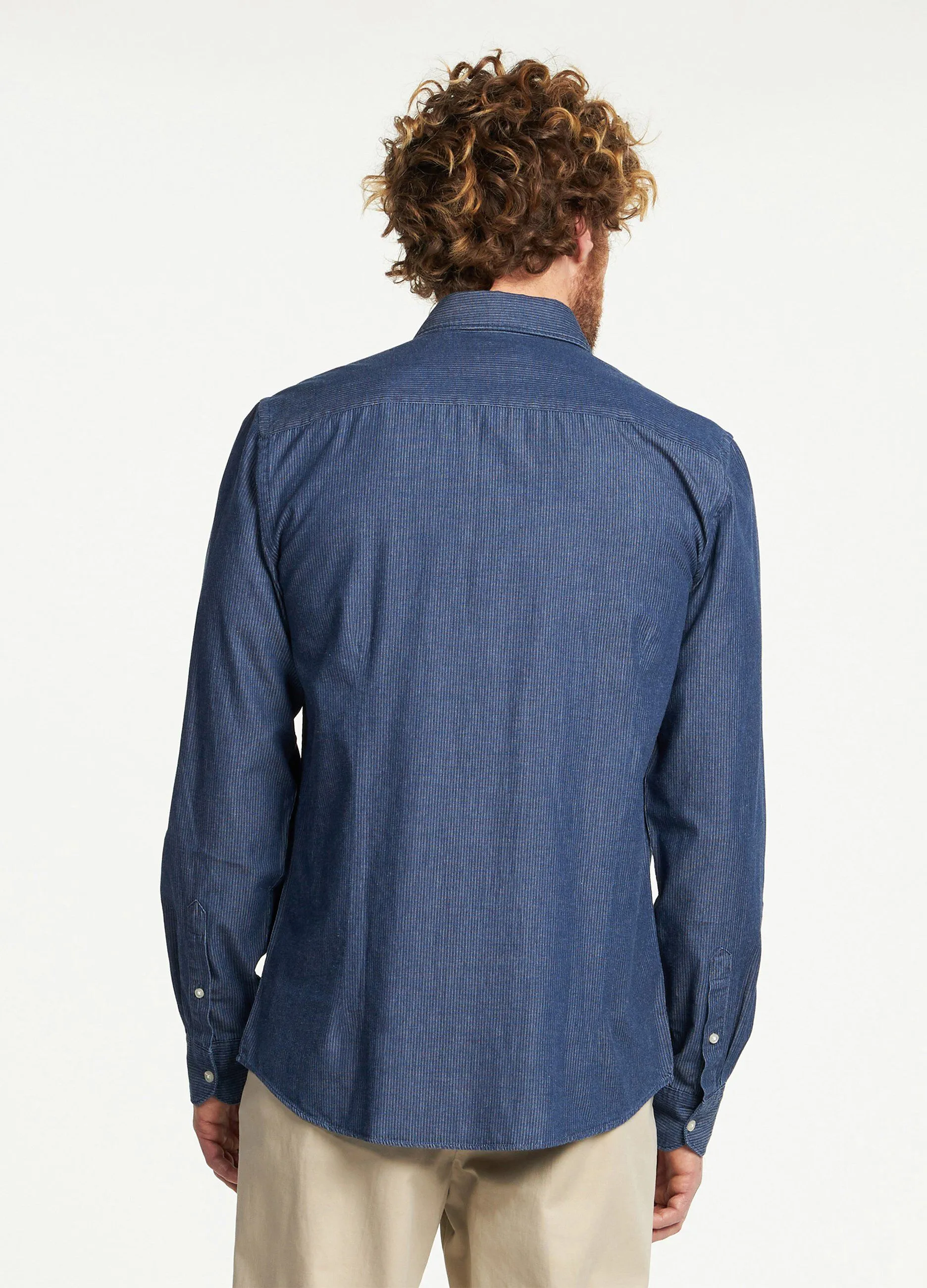 Camicia slim Rumford in denim di puro cotone uomo