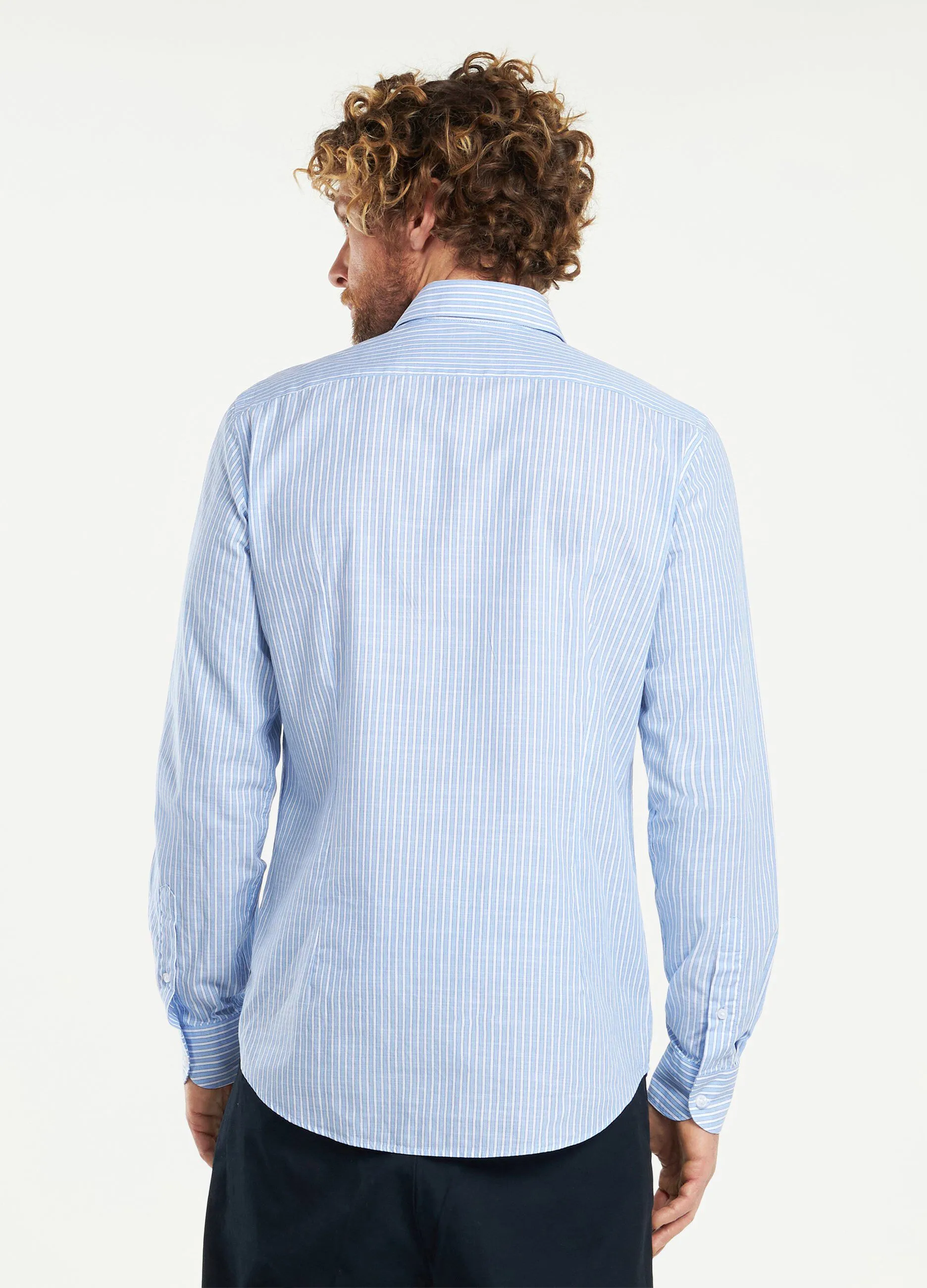 Camicia slim Rumford in puro cotone a righe