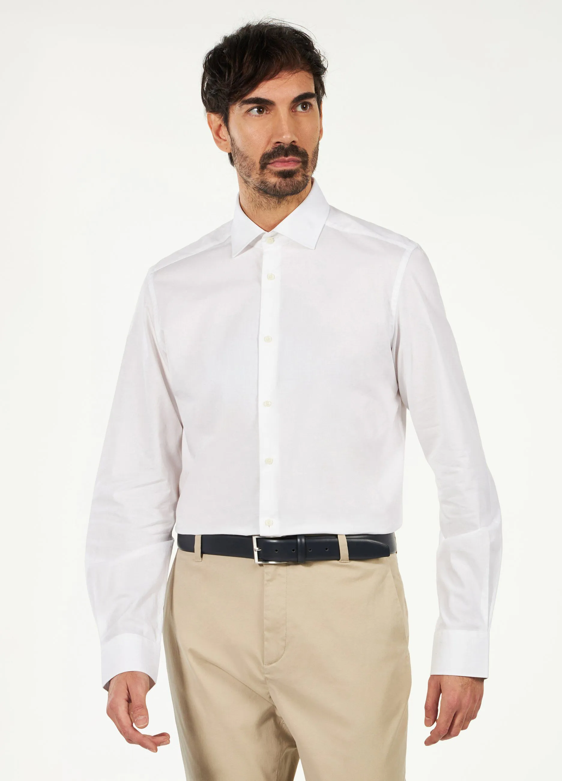 Camicia slim Rumford in puro cotone operato