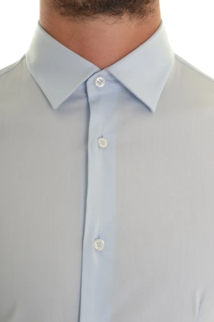 Camicia XAGON MAN Slim Fit Tinta Unita Azzurra