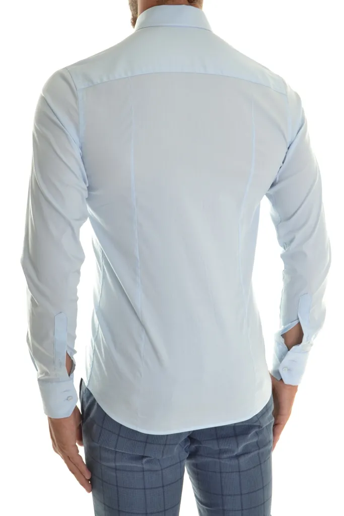 Camicia XAGON MAN Slim Fit Tinta Unita Azzurra