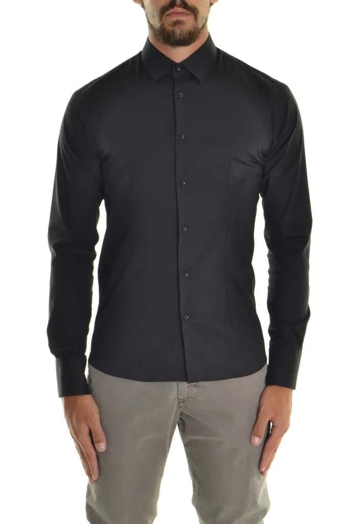 Camicia XAGON MAN Slim Fit Tinta Unita Nera