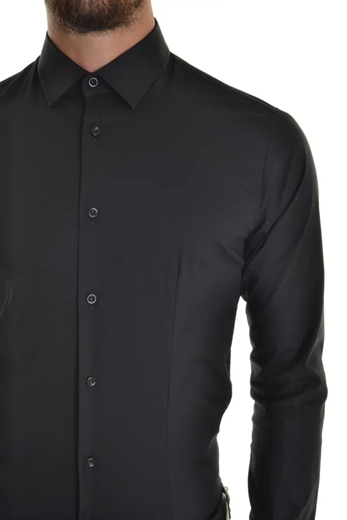 Camicia XAGON MAN Slim Fit Tinta Unita Nera