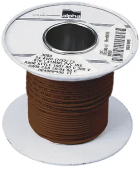 Cavo di collegamento apparecchiature Alpha Wire, 0,52 mm², 20 AWG, 300 V, 30m, Marrone, UL1007