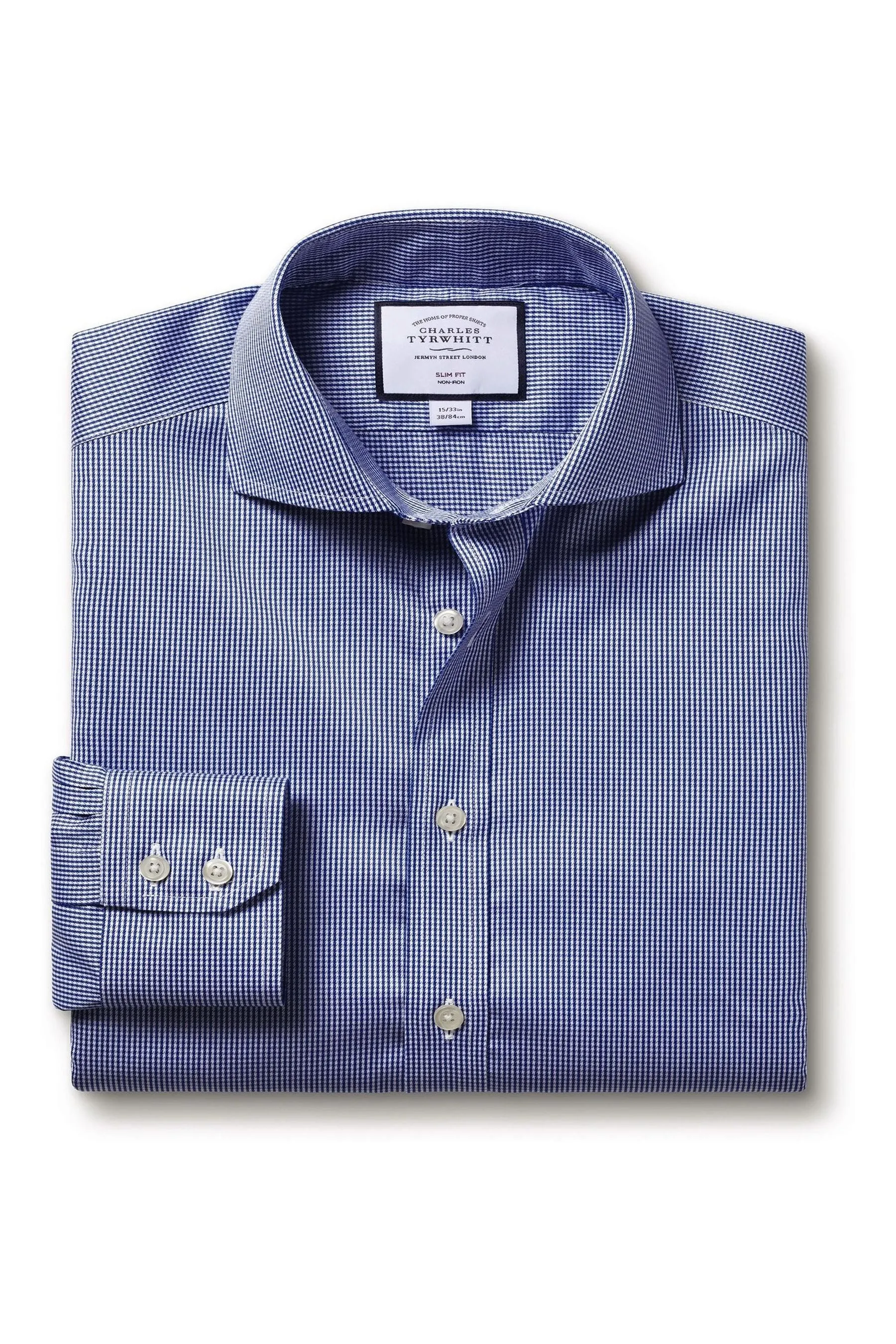 Charles Tyrwhitt - Camicia no stiro con Vestibilità attillata / Slim pied de poule