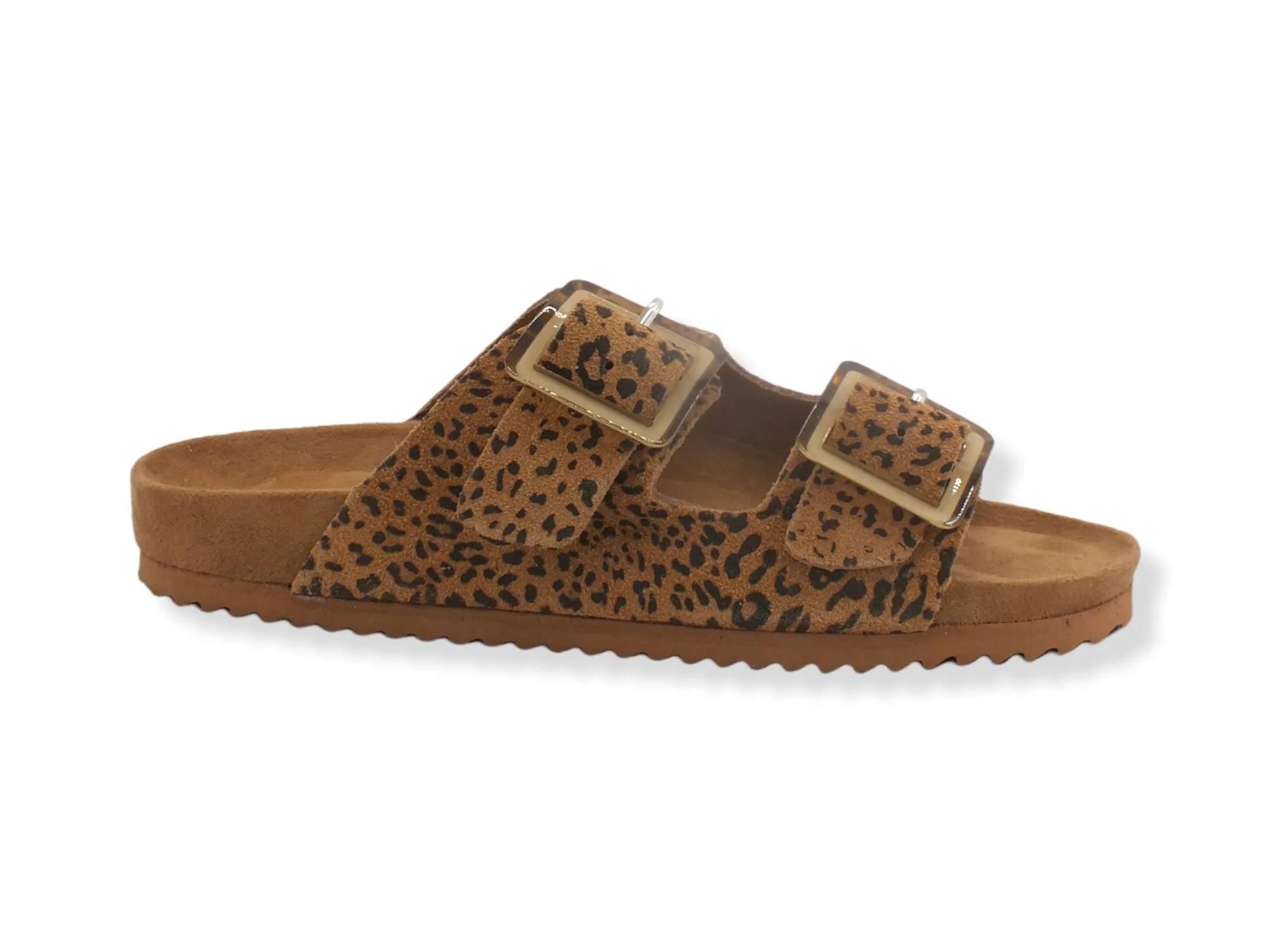 COLORS OF CALIFORNIA  Suede Ciabatta Leopard Tan HC.BIO087