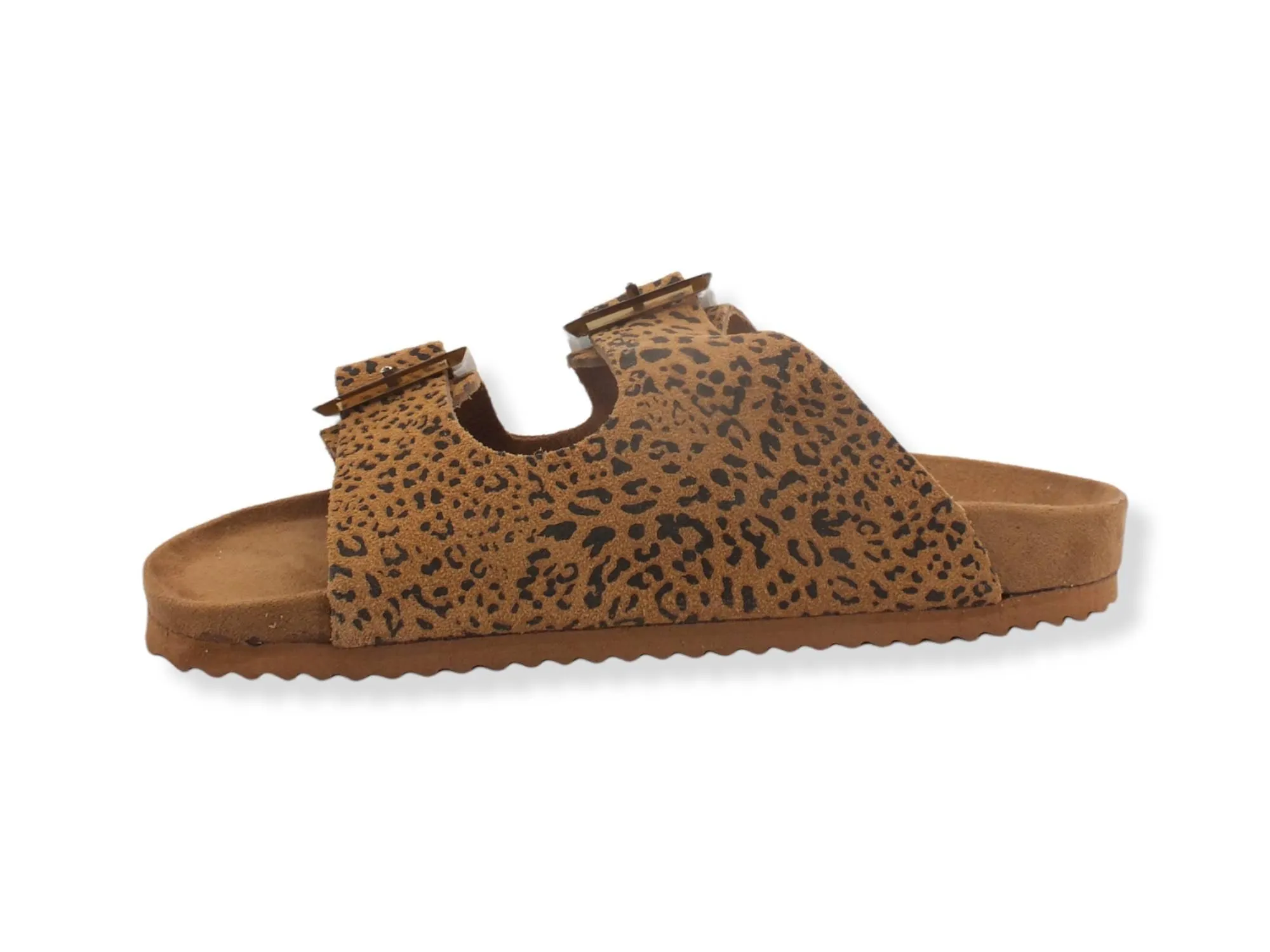 COLORS OF CALIFORNIA  Suede Ciabatta Leopard Tan HC.BIO087