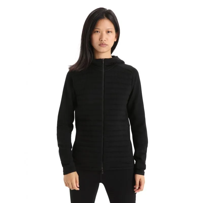 Felpa con cappuccio con zip da donna Icebreaker ZoneKnit™ Insulated (nero)