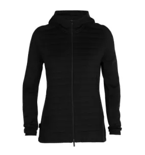 Felpa con cappuccio con zip da donna Icebreaker ZoneKnit™ Insulated (nero)