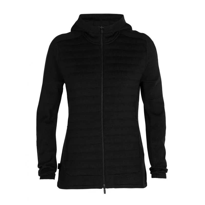 Felpa con cappuccio con zip da donna Icebreaker ZoneKnit™ Insulated (nero)