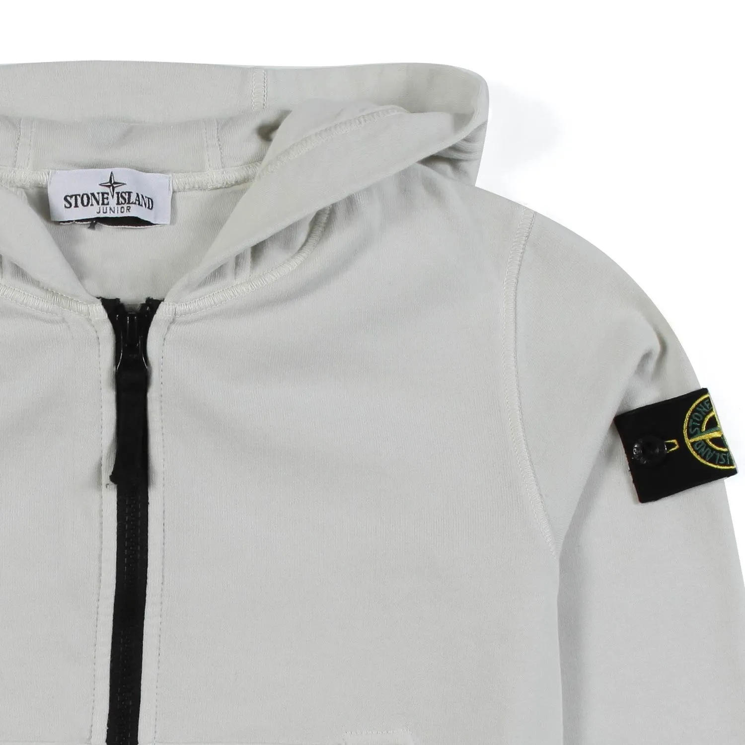 Felpa Hoodie Ghiaccio Con Zip E Patch Compass