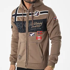 Garadock Felpa con cappuccio con zip marrone