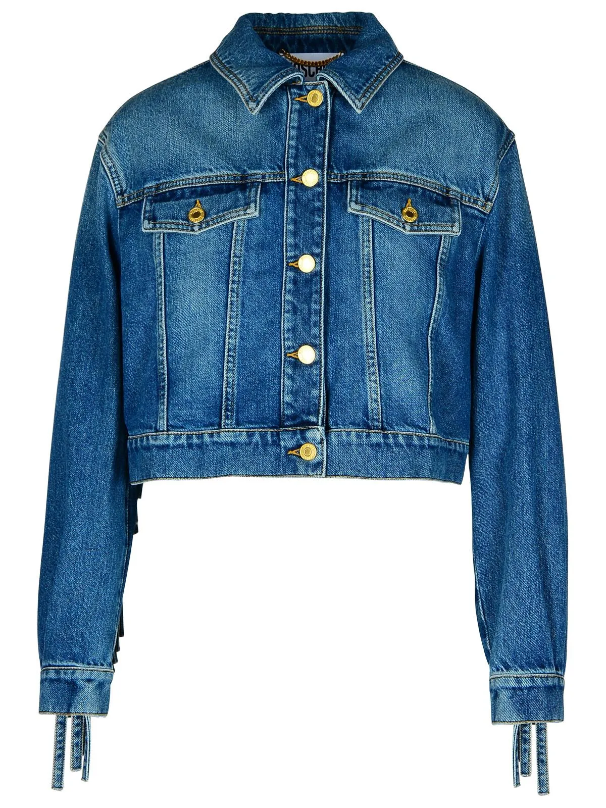 Giacca jeans di cotone blu Moschino