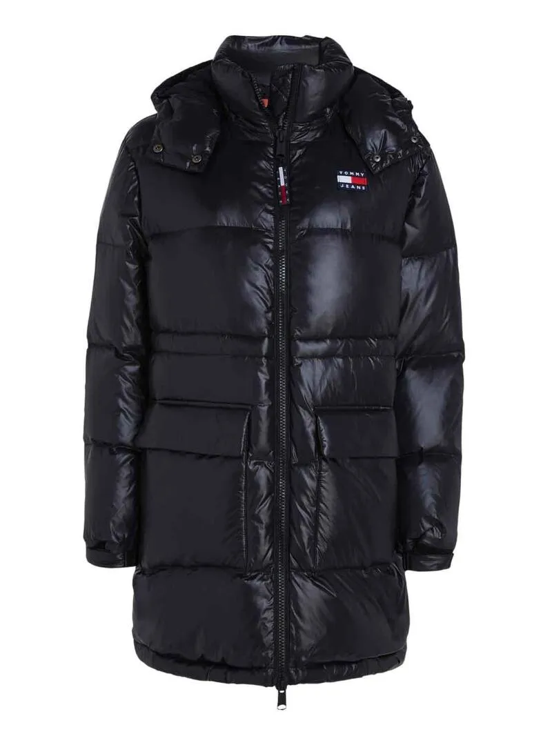 Giacca Tommy Jeans Midi Alaska Nero Donna