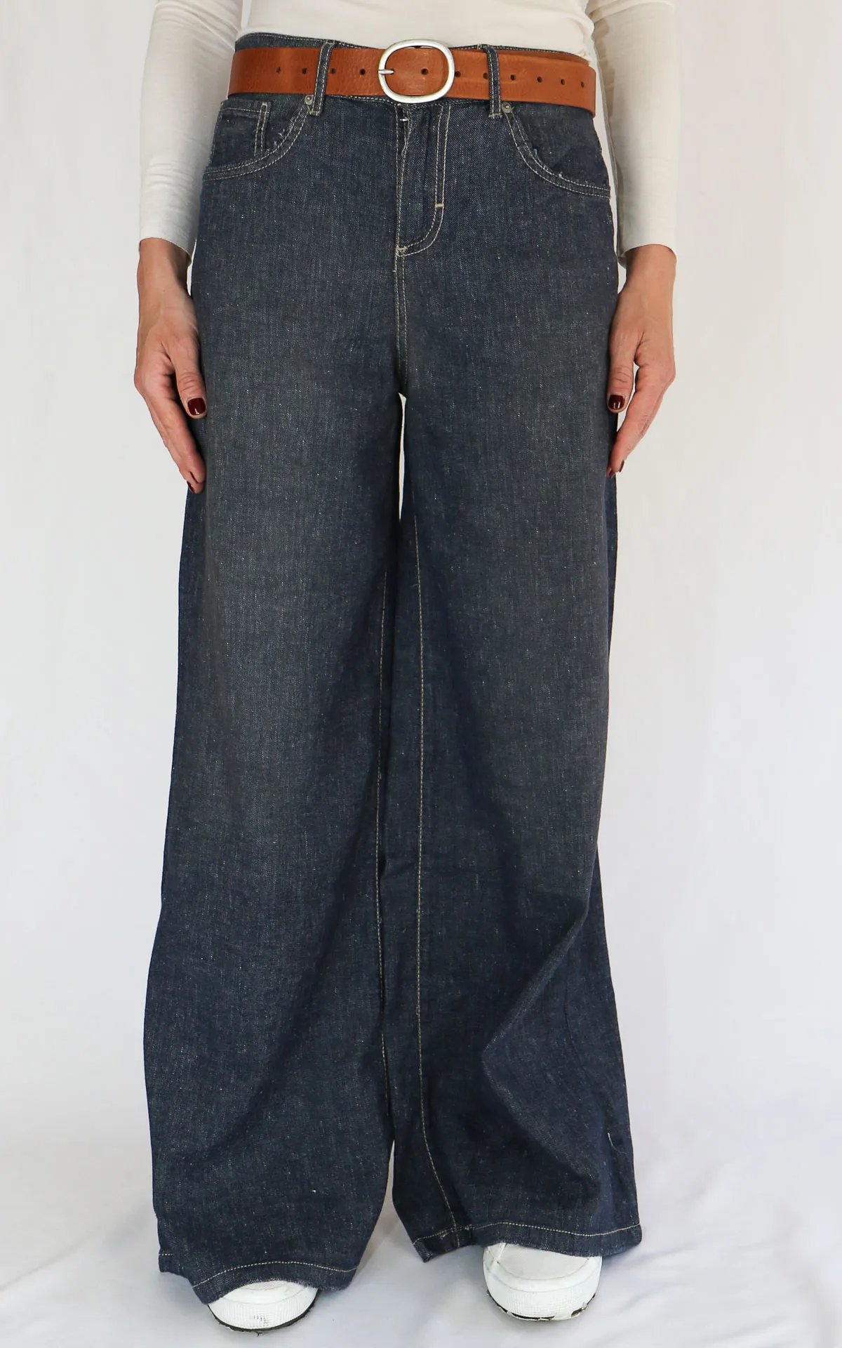 Initial – Jeans wide leg lino – Sole