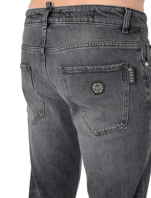 Jeans Skinny Philipp Plein in denim grigio scuro