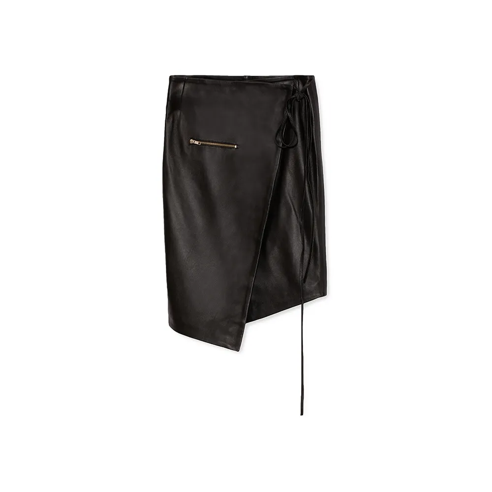 La Rando - Ituzaingo Skirt - Morbida Pelle di Agnello - Nero - Gonna Artigianale - Pelle di Alta Qualità Luxury