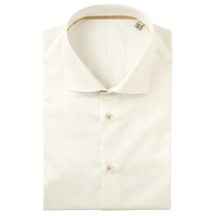 Ledub camicia slim fit Bianco antico Giallo medio