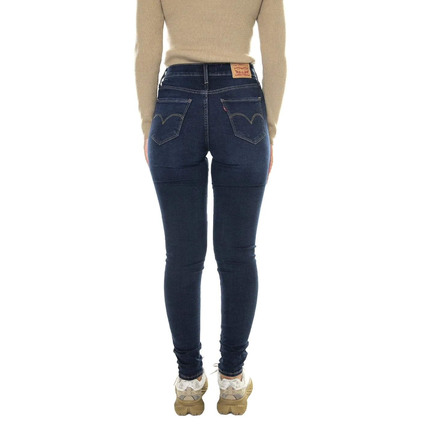 Levis 720 Hi Rise Super Skinny Pressured Into I Dark Indigo Worn In - Pantaloni Denim Jeans Donna Blu    