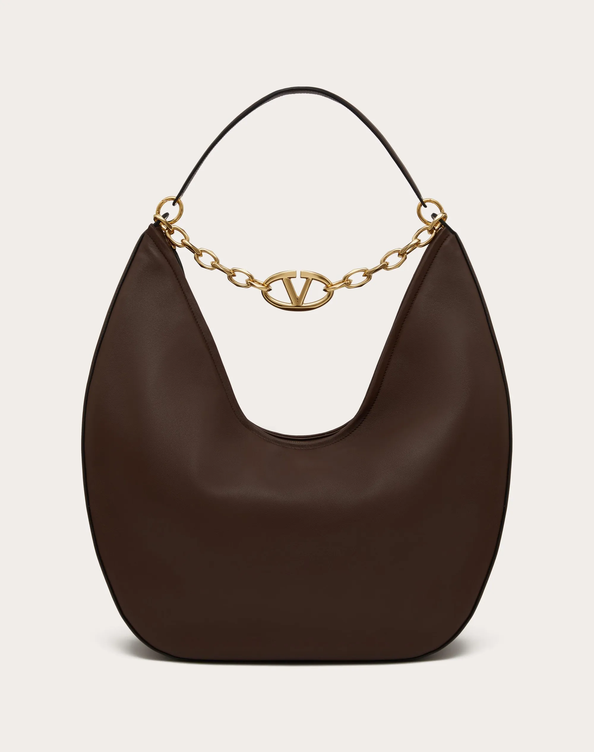 MAXI HOBO VLOGO MOON BAG IN NAPPA CON CATENA