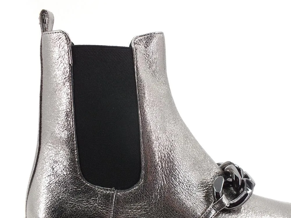 MICHAEL KORS Scarlett Bootie Stivaletto Catena Anthrtacite Grey 40F1SCFE5M