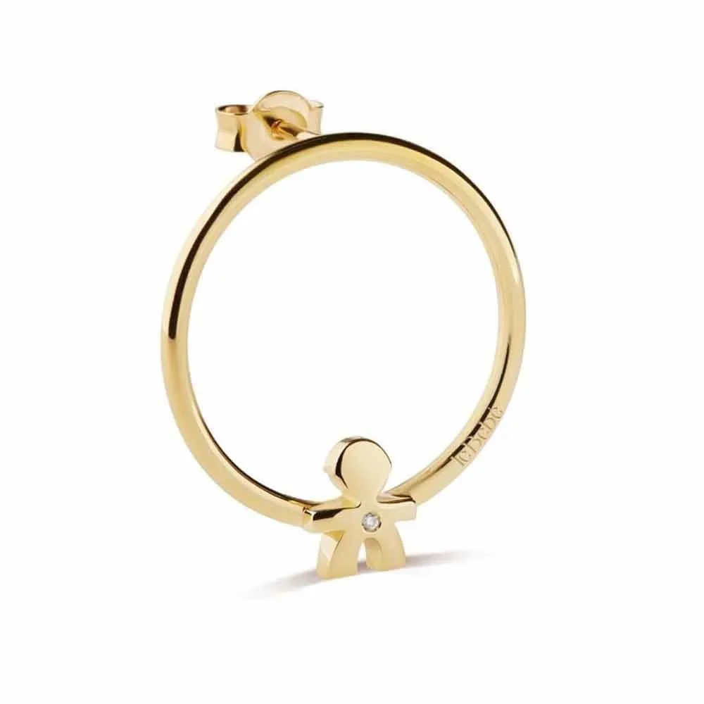 Mono orecchino leBebe LBB710 Les Petits bimbo oro giallo diamante ct 0,0035