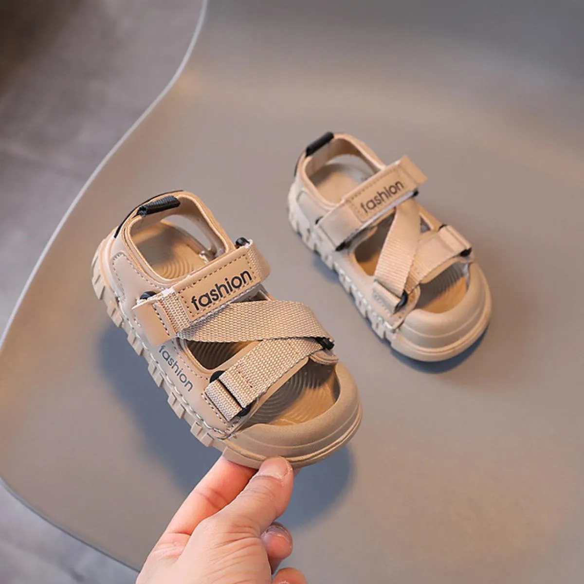 Sandali estivi da ragazzo Sandali da esterno in tela traspirante Deco con cinturino in nylon Scarpe casual da neonato Scarpe da