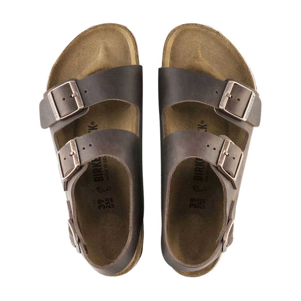 Sandali Uomo Birkenstock Milano Pelle Oliata Marrone