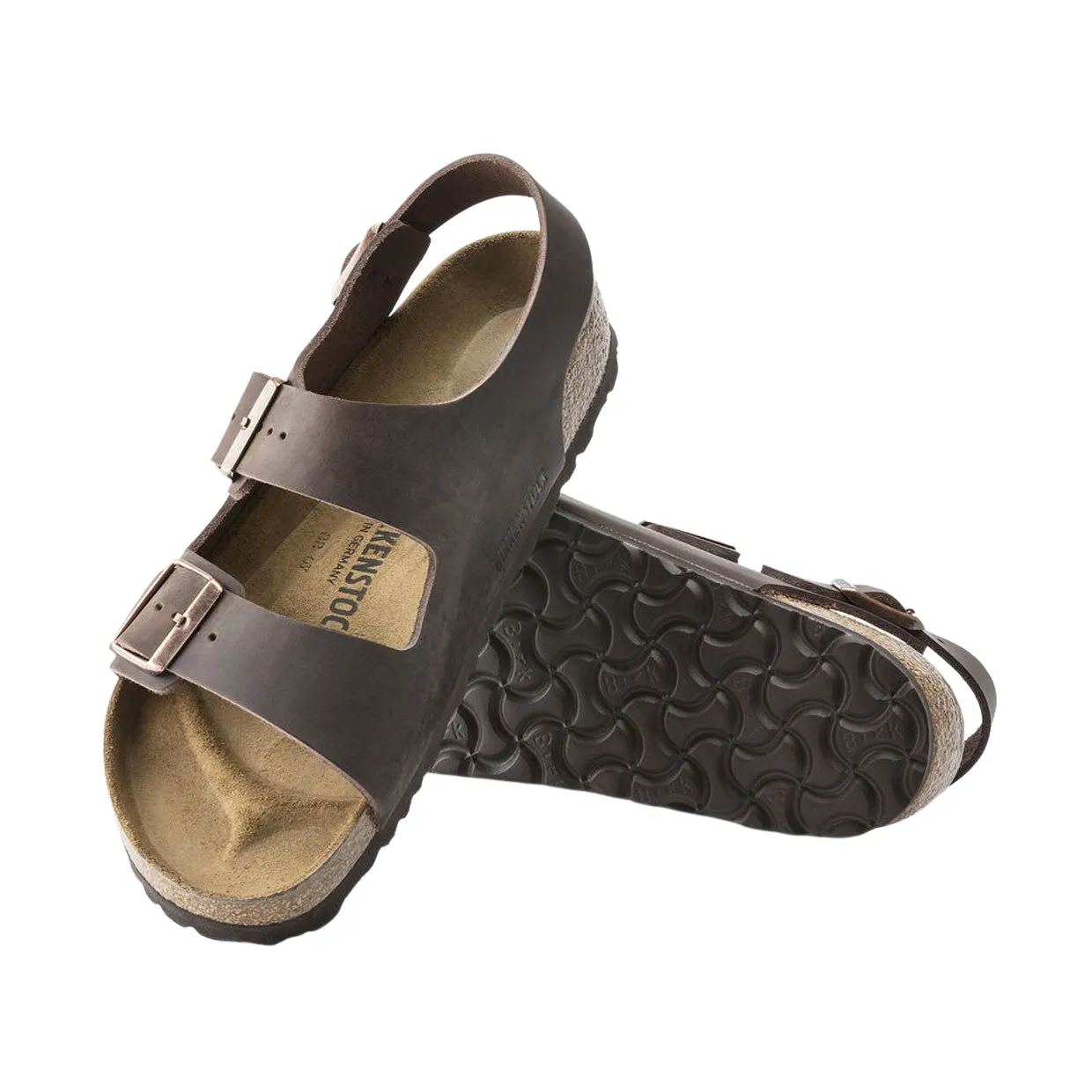 Sandali Uomo Birkenstock Milano Pelle Oliata Marrone