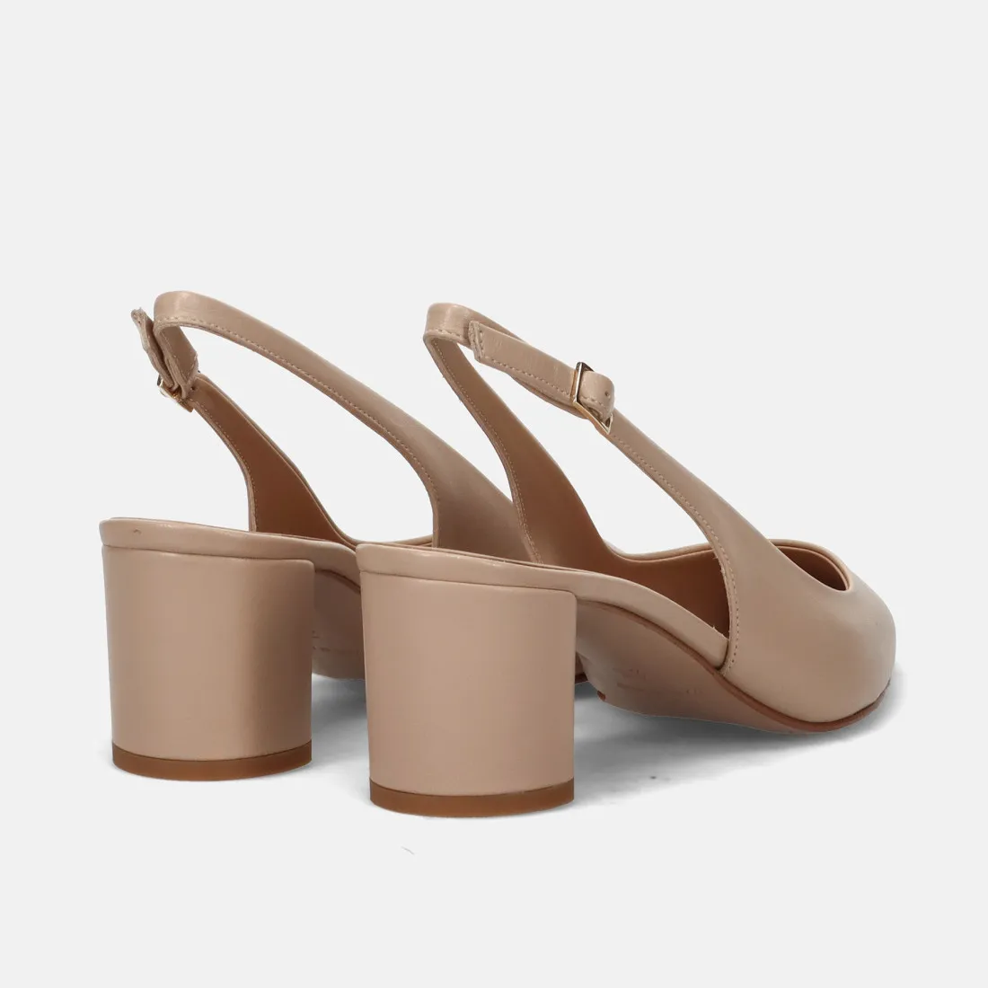 Slingback Sangiorgio in pelle beige con tacco comodo