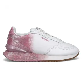 Sneaker da donna Twinset bianca e rosa degradè